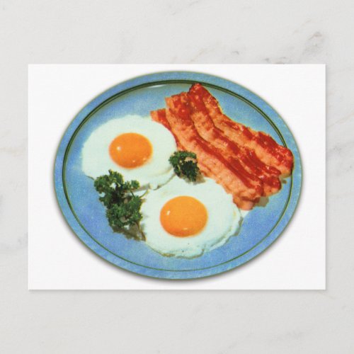 Vintage Bacon and Eggs Postcard