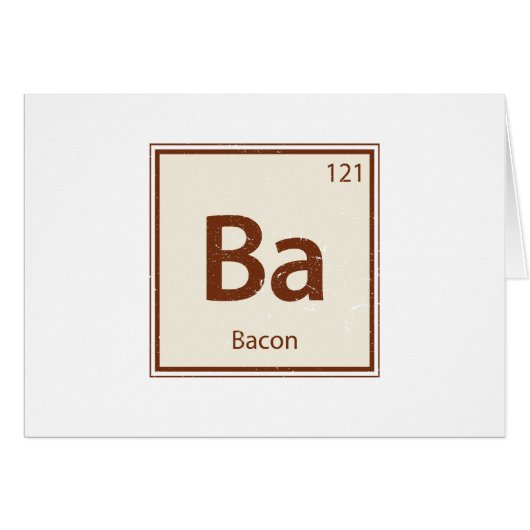 Vintage BACON Periodic Table Cards (Front Horizontal)