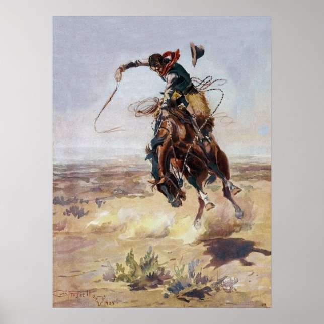 Vintage Bad Hoss, Charles M. Russell Poster (Front)