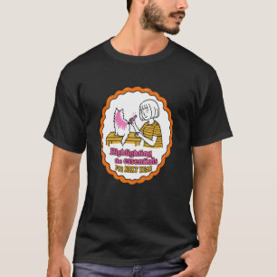 Vintage Badge Cat Highlight Priority Next Year Gra T-Shirt