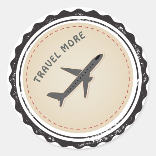 Vintage Badge Elegant Travel Sticker | travel more