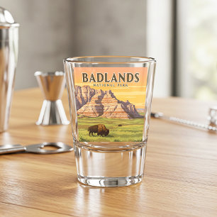 Vintage Badlands National Park Shot Glass