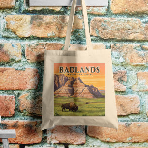 Vintage Badlands National Park Tote Bag