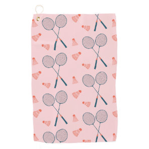 Vintage Badminton Birdie Racquet Shuttlecock Golf Towel