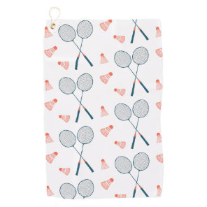 Vintage Badminton Birdie Racquet Shuttlecock Golf Towel