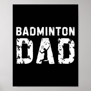 Vintage Badminton Dad Sport Family Fathers Day Poster