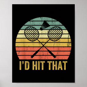 Vintage Badminton Funny Retro Shuttle Birdie Sport Poster