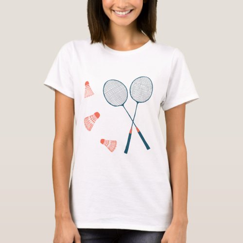 Vintage badminton print hand drawn for you T_Shirt