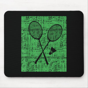 Vintage Badminton Rackets And Shuttle Mouse Pad