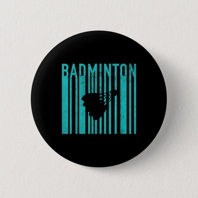 Vintage Badminton - Retro Badminton Player - Badmi Button (Front)