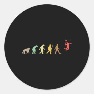 Vintage Badminton Retro Shuttle Evolution Classic Round Sticker