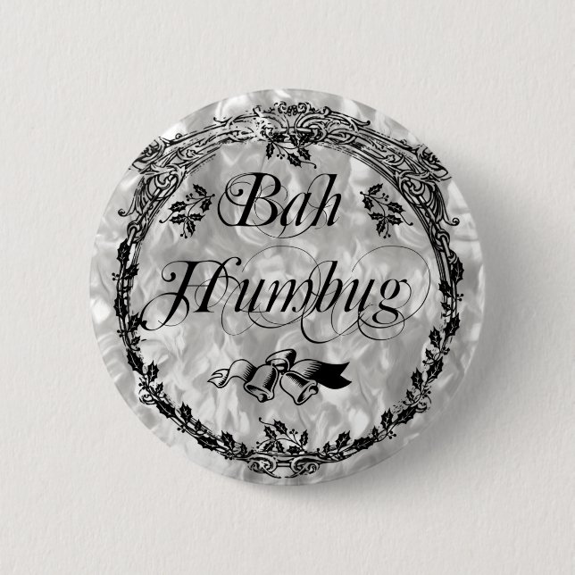 Vintage Bah Humbug Button (Front)