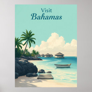 Vintage Bahamas Travel Vintage Illustration Poster