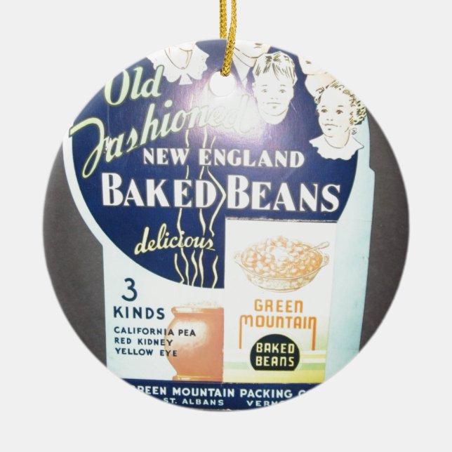 Vintage Baked Beans Ceramic Ornament (Front)