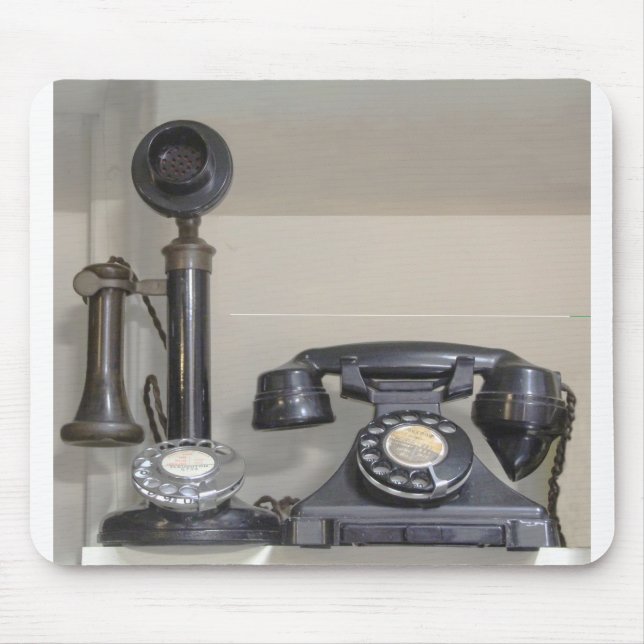 Vintage bakelite candlestick telephone mouse pad (Front)