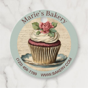 Vintage Baker Cake Bakery Caterer Cupcake  Favor Tags