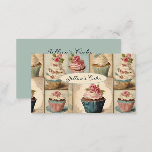 Vintage Baker Pastry Chef Bakery Cake Cupcake Business Card