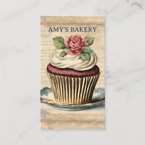 Vintage Baker Pastry Chef Cake Bakery Cupcake Business Card