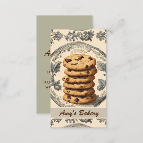 Vintage Baker Pastry Chef Cake Cookie Bakery Business Card