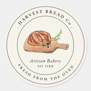 Vintage bakery Watercolor Bread Label