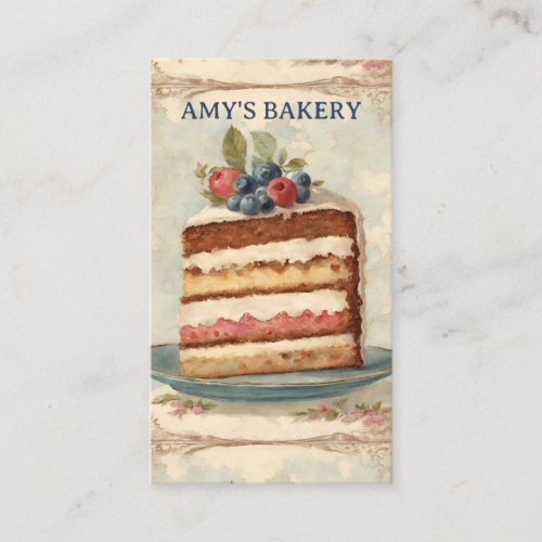 Vintage Baking Baker Pastry Chef Bakery Cake Business Card