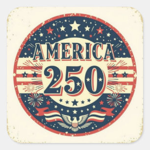 Vintage Bald eagle America 250th artwork Square Sticker