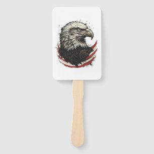 Vintage Bald Eagle Patriotic Engraving Shirt Desig Hand Fan