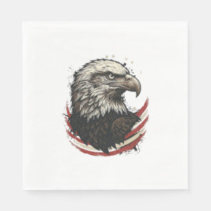 Vintage Bald Eagle Patriotic Engraving Shirt Desig Napkins