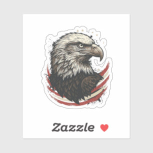 Vintage Bald Eagle Patriotic Engraving Shirt Desig Sticker