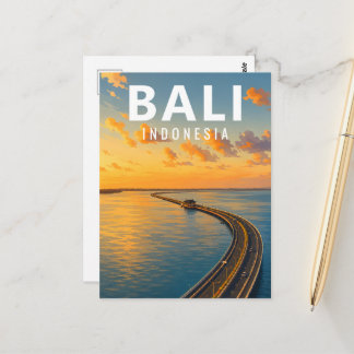 Vintage Bali Postcard – Bali Mandara Sea Toll Road