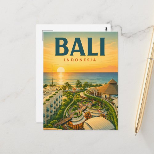 Vintage Bali Postcard – Beachwalk Kuta Sunset
