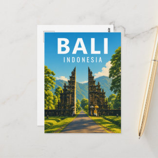 Vintage Bali Postcard – Handara Gate