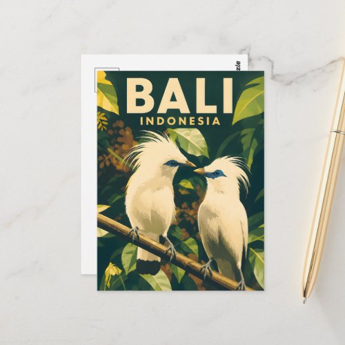 Vintage Bali Postcard – Jalak Bali