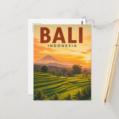 Vintage Bali Postcard – Jatiluwih Rice Terraces