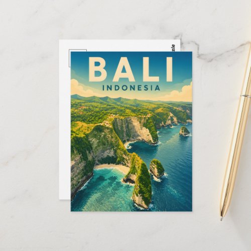 Vintage Bali Postcard – Kelingking Beach