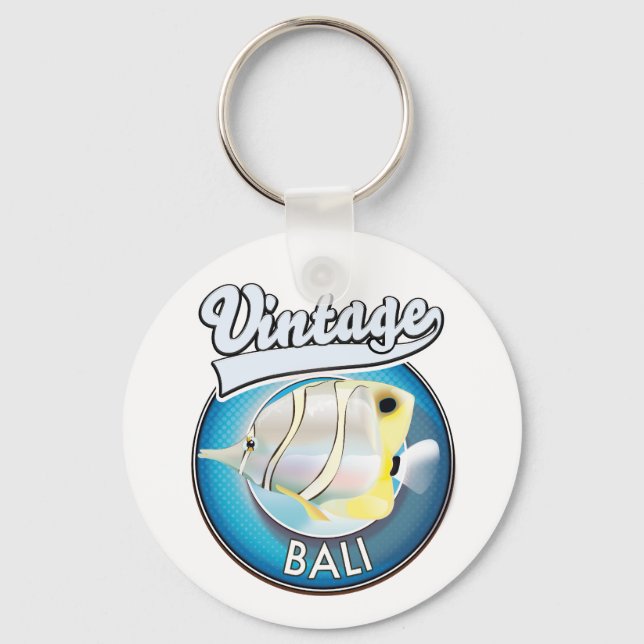 Vintage Bali retro logo Keychain (Front)