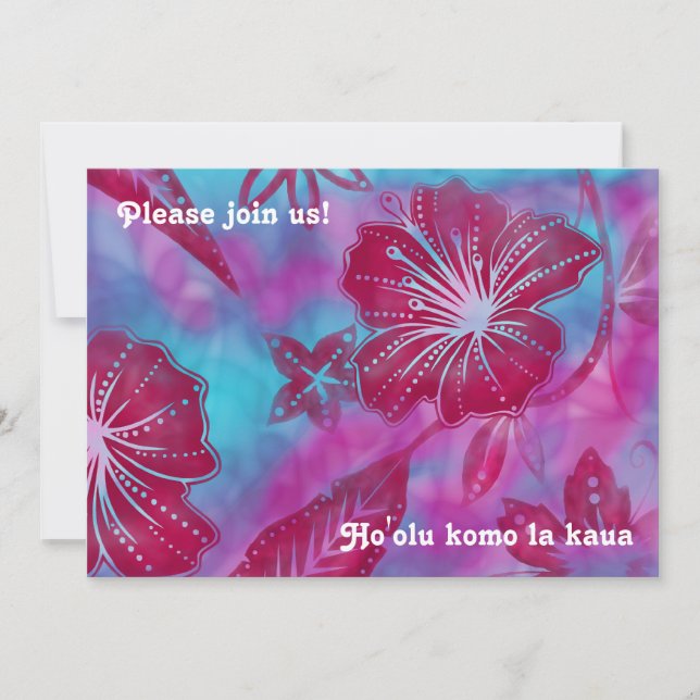 Vintage Balinese Batik Luau Invitations (Front)