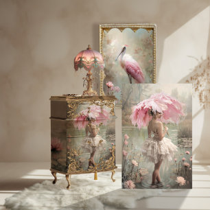 Vintage ballerina, Feathers & Lace, Lotus Lake Tissue Paper