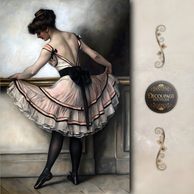Vintage Ballerina in Pink Tutu Decoupage Tissue Paper (Creator Uploaded)
