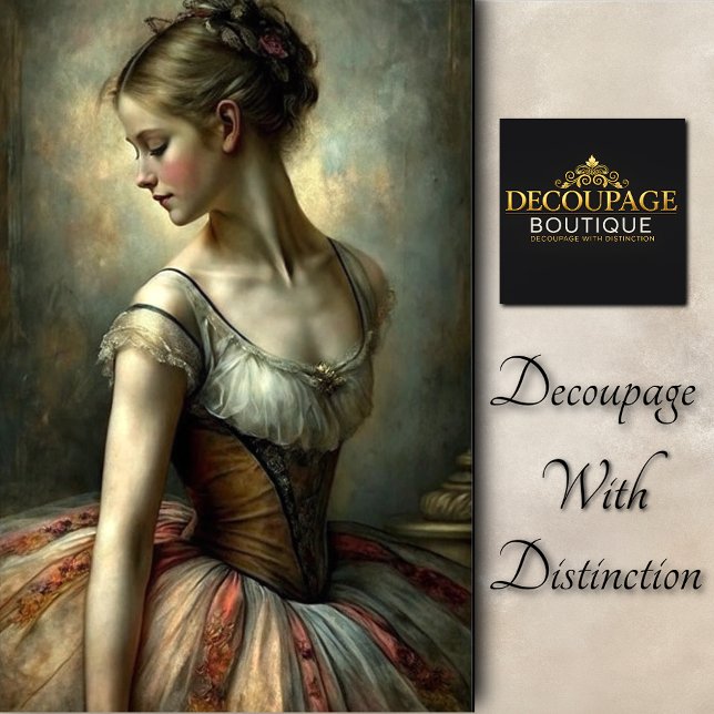 Vintage Ballerina in Romantic Gown Decoupage Tissue Paper (Romantic Vintage Ballerina in Gown Decoupage Tissue paper)