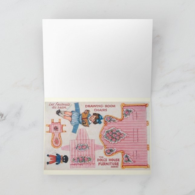 Vintage Ballerina paper doll  art Card (Inside)