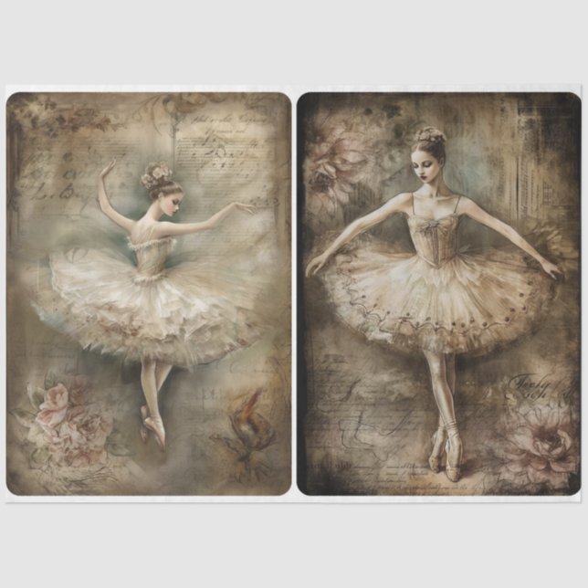 Vintage Ballerina Tissue Paper (Front)