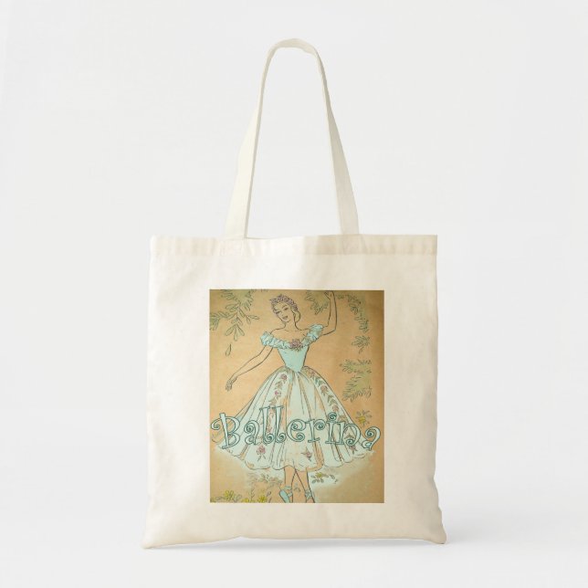 Vintage  Ballerina Tote Bag (Front)