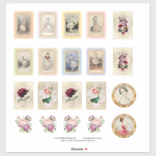 Vintage Ballerinas Custom-Cut Vinyl Sticker