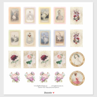 Vintage Ballerinas Custom-Cut Vinyl Sticker