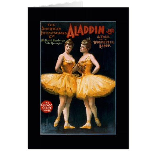 Vintage Ballet Aladdin Dancers Card (Front)