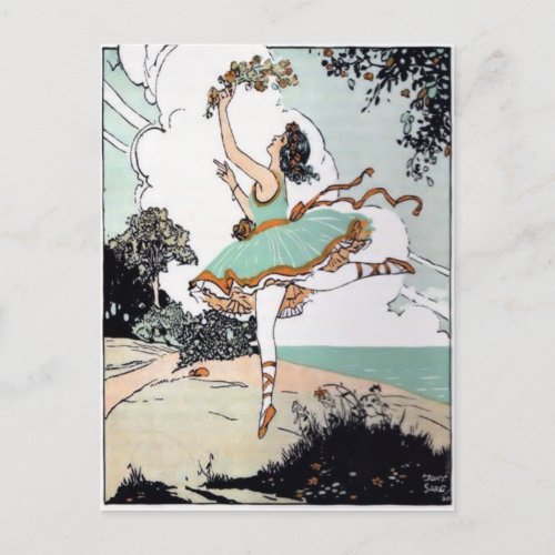 Vintage Ballet Dancer Postcard
