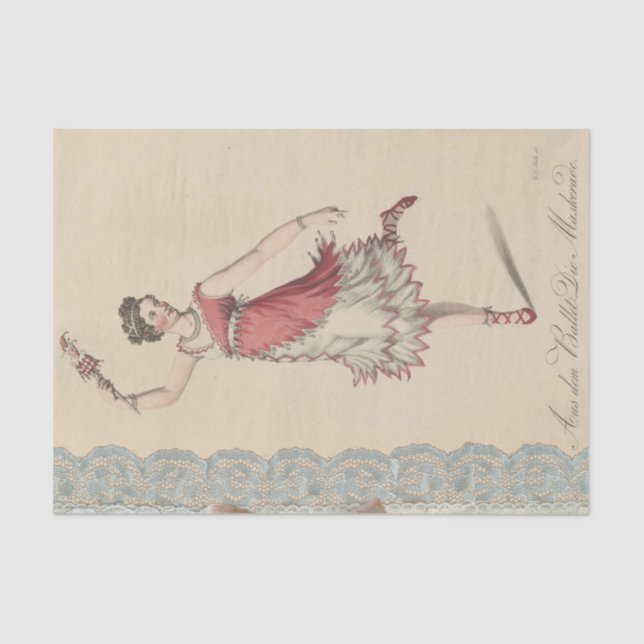 Vintage Ballet Dancer Tissue Paper (Front)