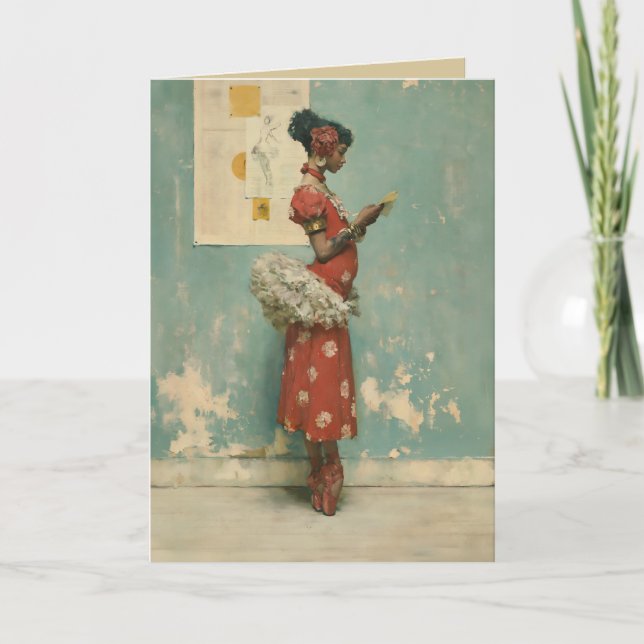 Vintage Ballet Elegance  Card (Front)