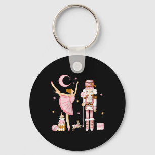 Vintage Ballet Nutcracker Christmas Pink Xmas Wome Keychain